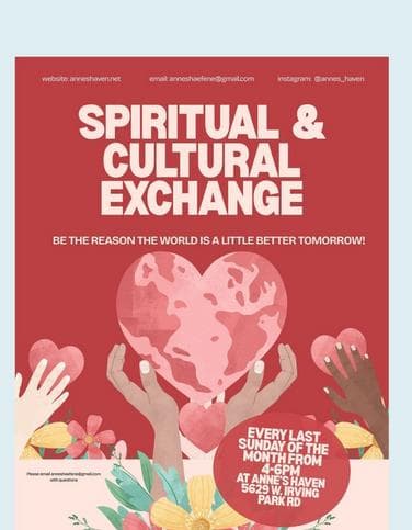 Spiritual & Cultural Exchange — Anne's Haven interfaith gathering, last Sunday of each month
