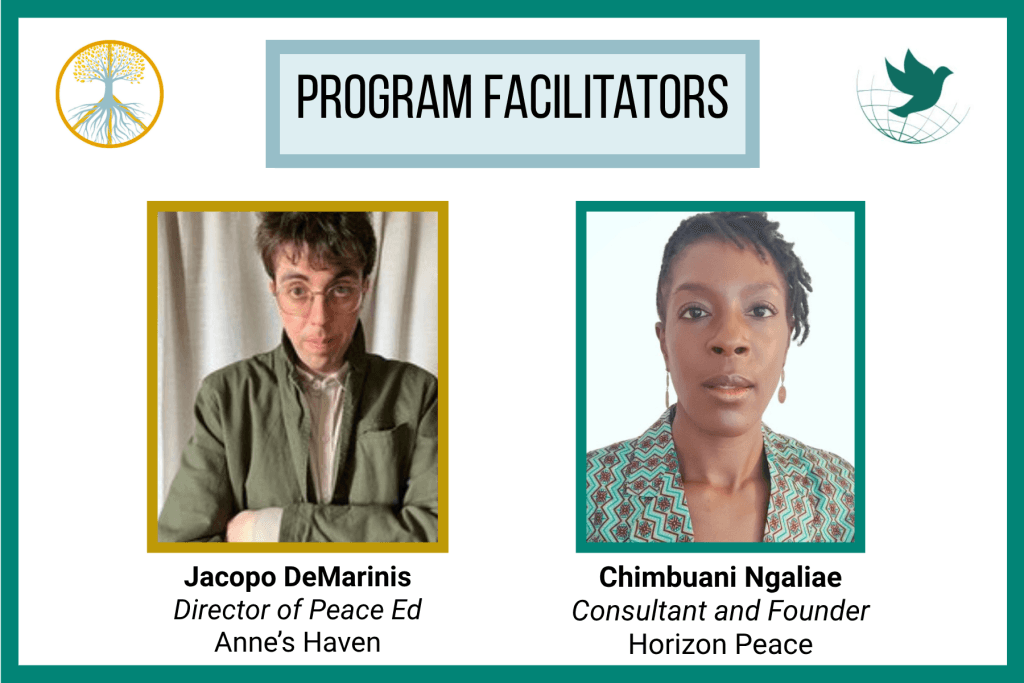 Program Facilitators — Jacopo DeMarinis and Chimbuani Ngaliae